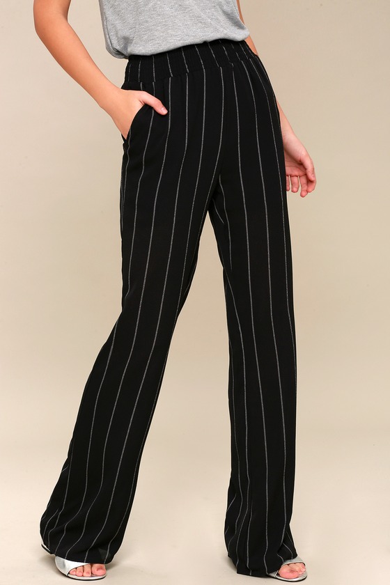 Chic Black and White Striped Pants - Striped Wide-Leg Pants