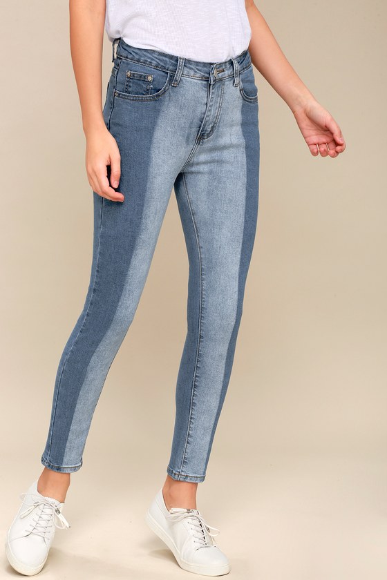 two tone pants black and white