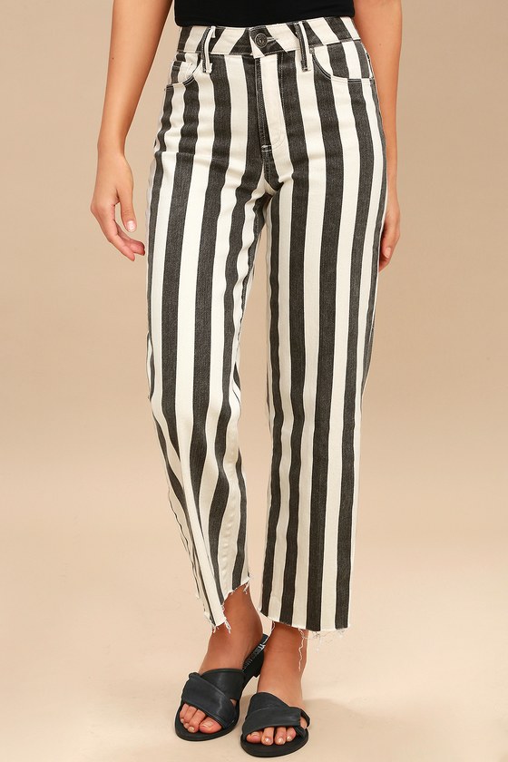 ladies striped jeans