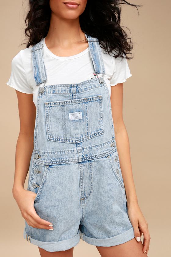 Levi's Vintage Shortall Light Wash Denim Overalls