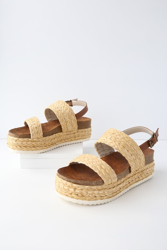 MIA Ava - Raffia Sandals - Flatform Sandals - Platform Shoes