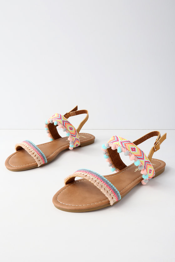 nude sandals flat