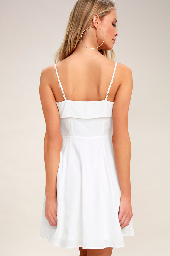 white dress button front