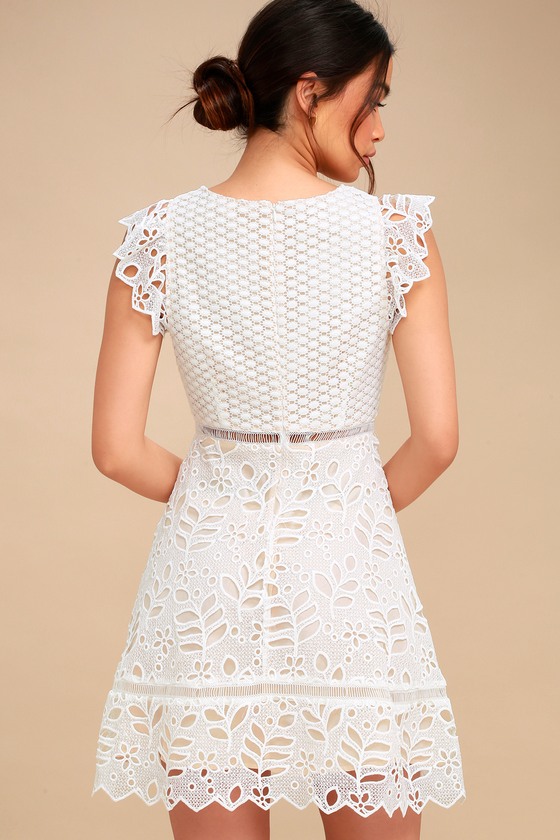lace skater wedding dress