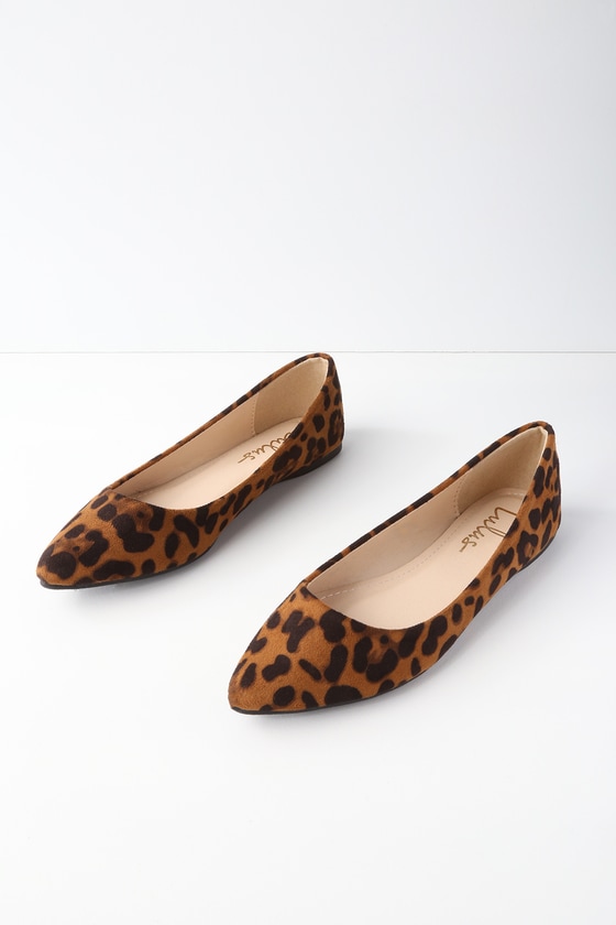 Chic Leopard Print Flats - Suede Flats - Vegan Flats