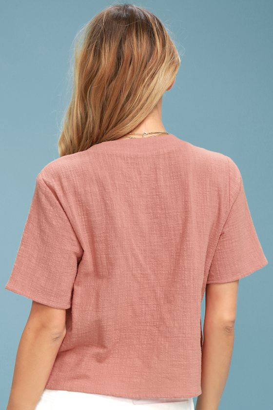 XL Blush Pink Heritage Cotton Pocket Top main image 1