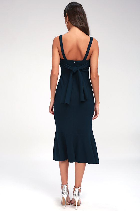 Finders Keepers Tribute - Navy Blue Midi Dress