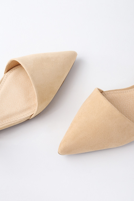 suede pointed flats