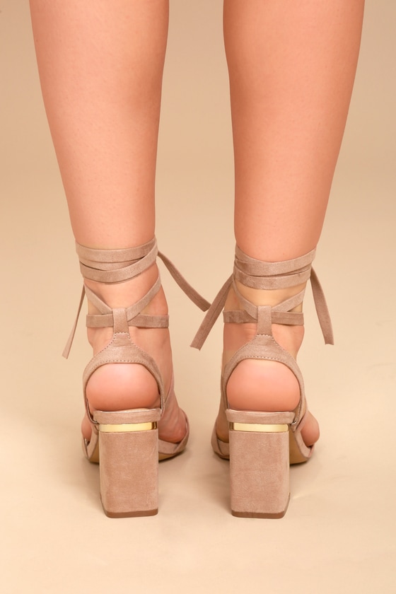 lace up suede heels