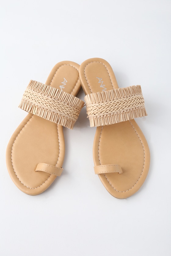 sandals beige flat