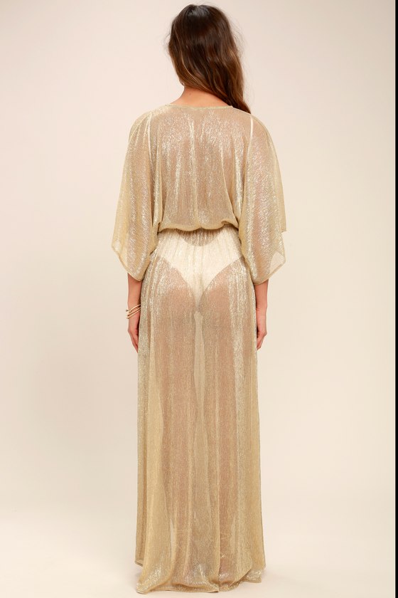 gold sheer top womens