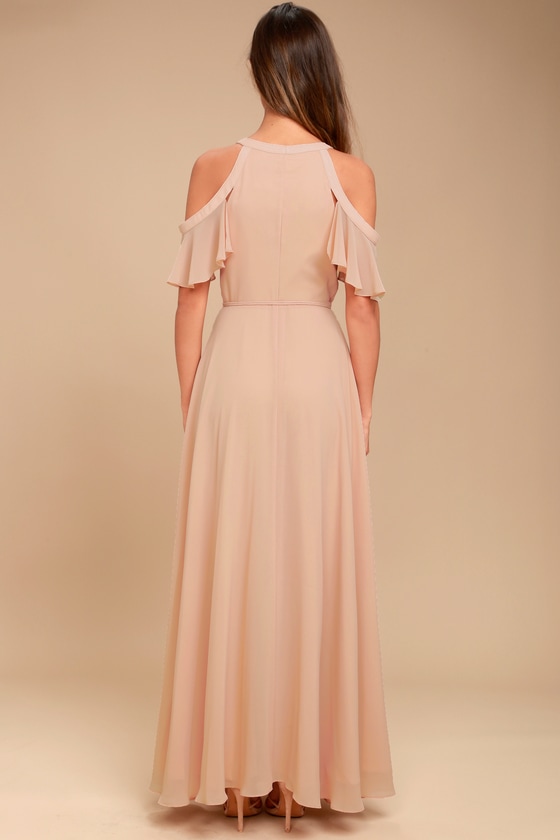 blush wrap maxi dress