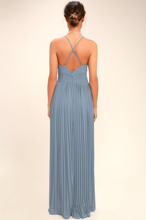 dusty blue gown