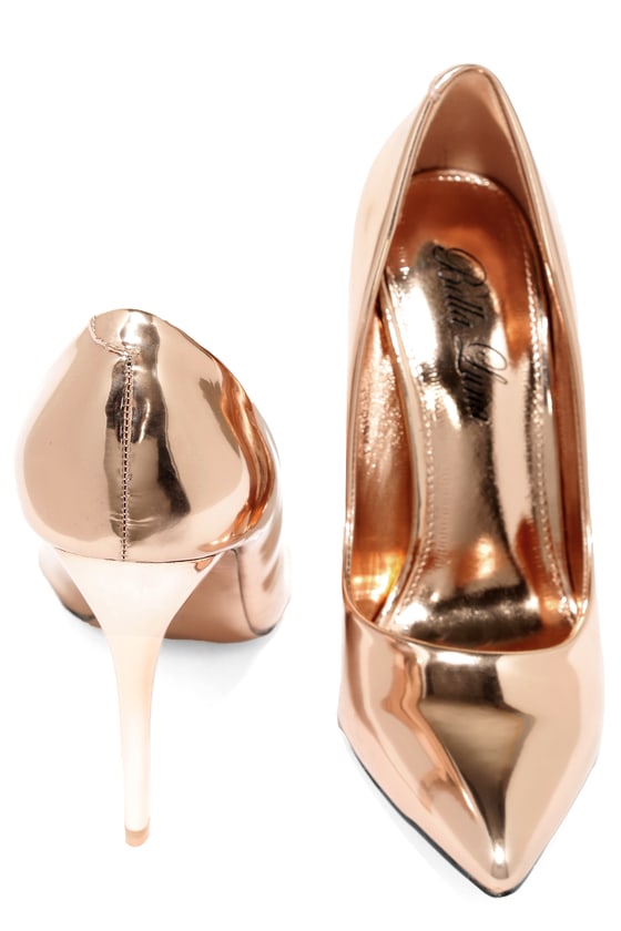 pumps rose gold metallic