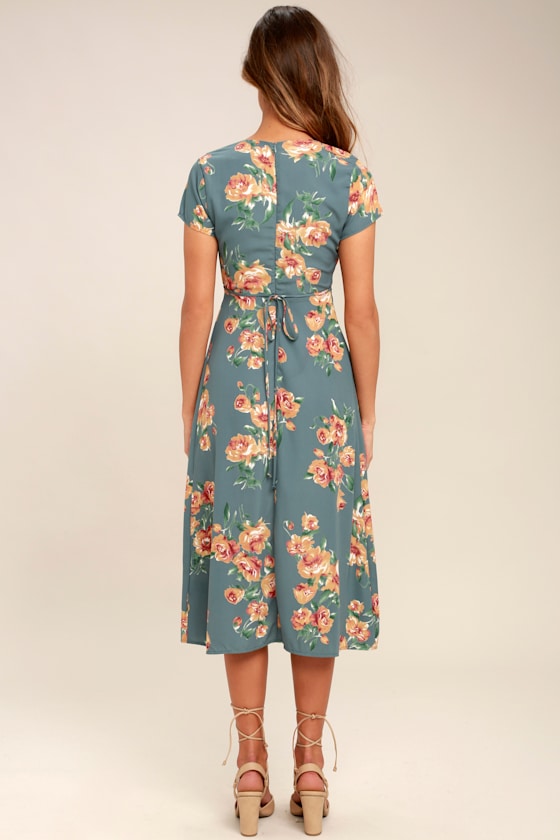 dusty sage floral dress