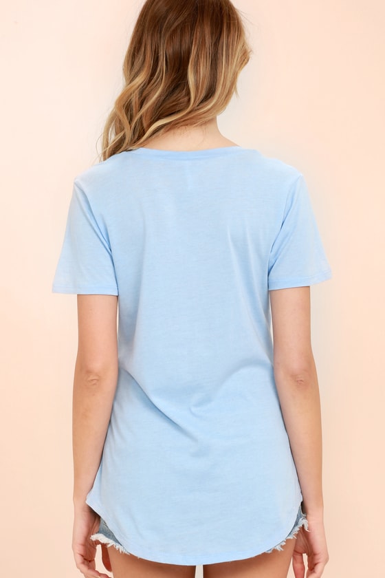 womens blue tee shirt