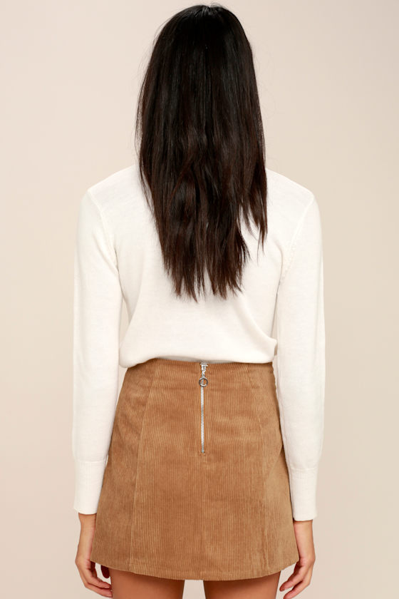 Cool Brown Skirt Corduroy Skirt Mini Skirt 32.00