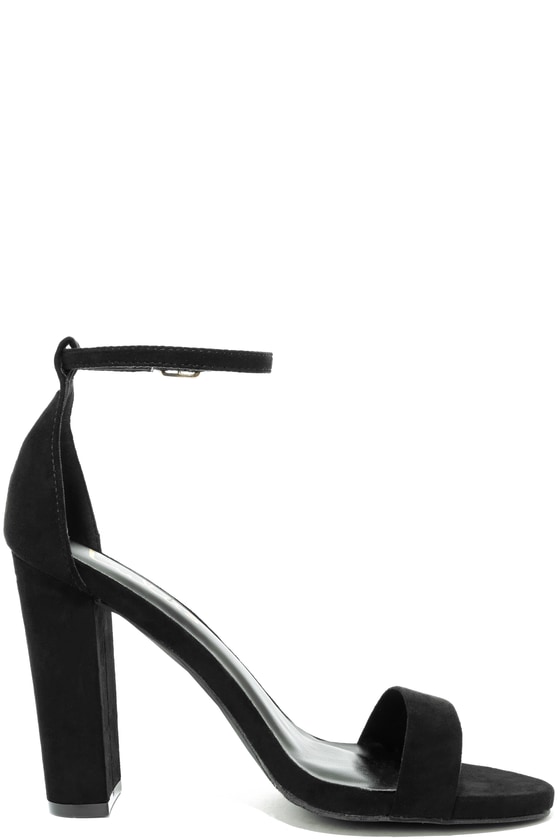 lulus black suede ankle strap heels womens
