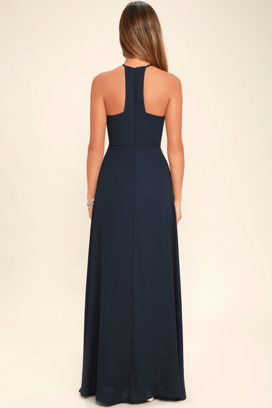 Lovely Navy Blue Dress - Maxi Dress - Gown - Formal Dress