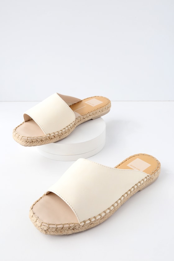 Dolce Vita Banji - White Slide Sandals - Espadrille Sandals