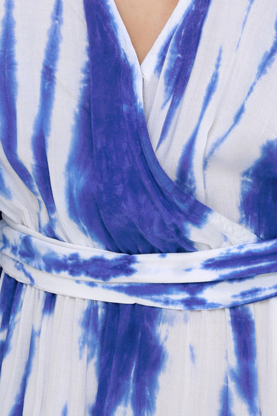 navy cream soft tie dye maxi tee dress . m