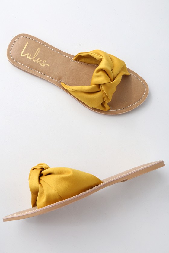 satin slide sandals