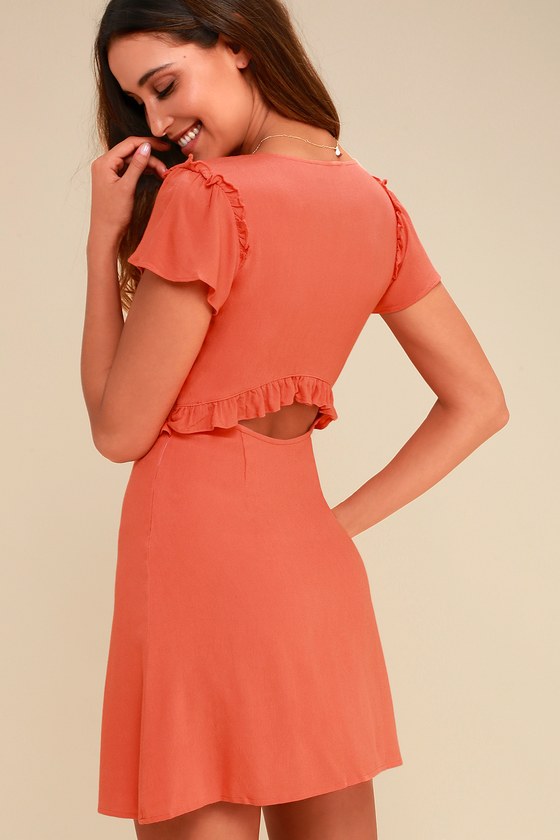 coral orange dress