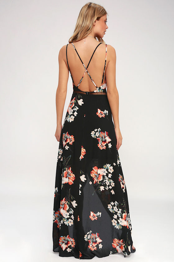 black high low maxi dress