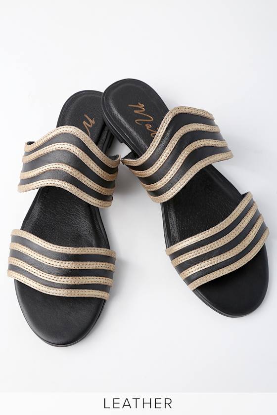 Matisse Russo - Cute Slide Sandals - Leather Slide Sandals