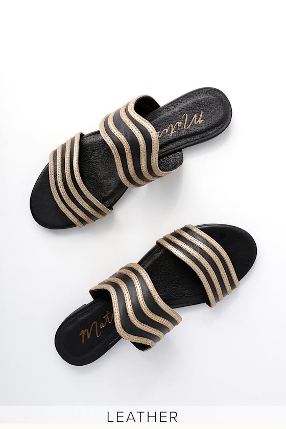 Matisse Russo - Cute Slide Sandals - Leather Slide Sandals