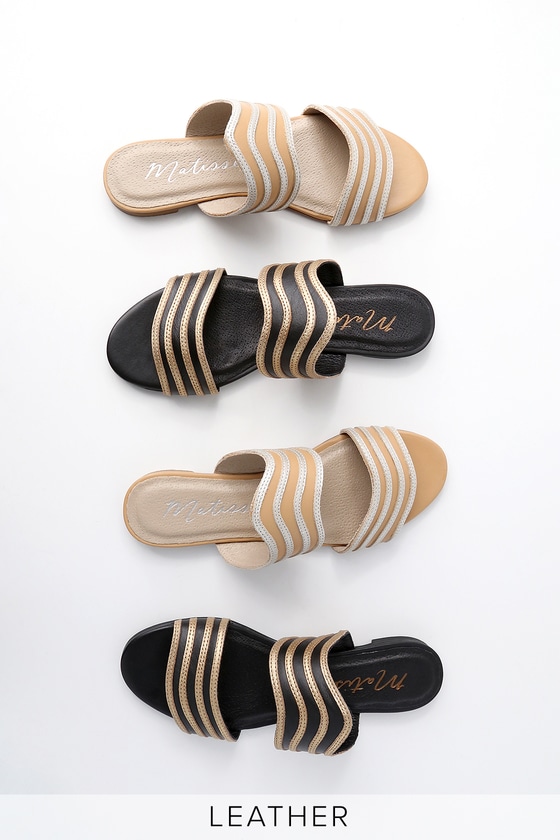 Matisse Russo - Cute Slide Sandals - Leather Slide Sandals