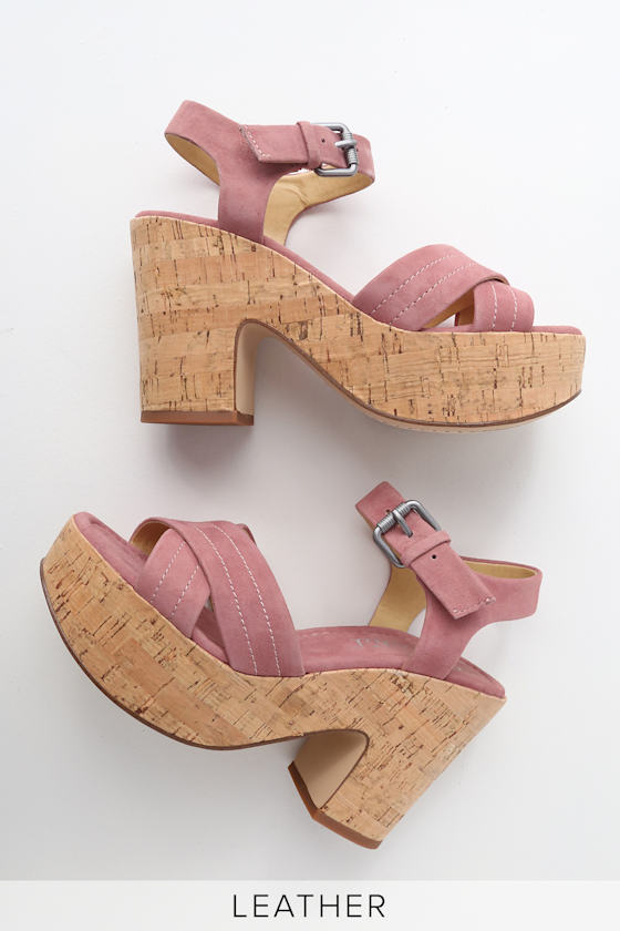 Splendid Flaire Pink Heels Platform Sandals