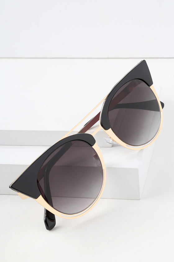 Cool Sunglasses Black and Gold Sunglasses