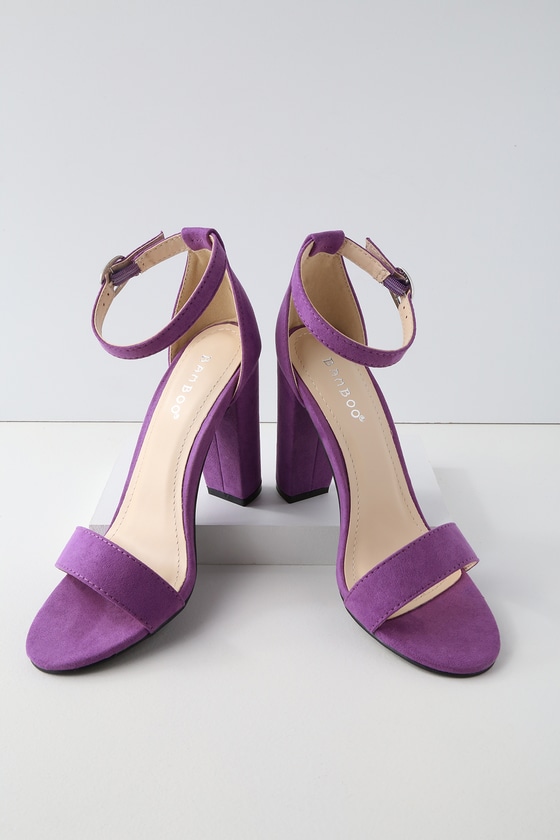 Cute Purple Heels - Ankle Strap Heels - Dress Sandals