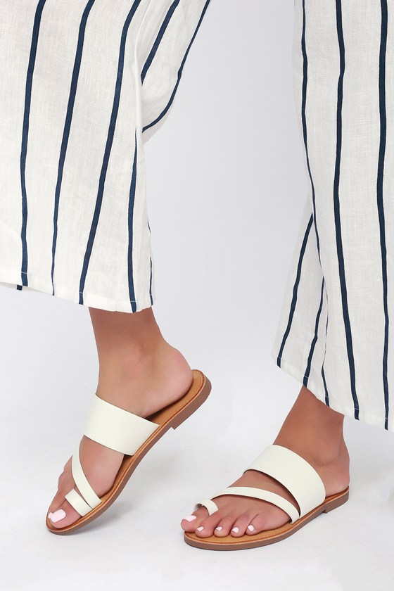avena white flat sandals