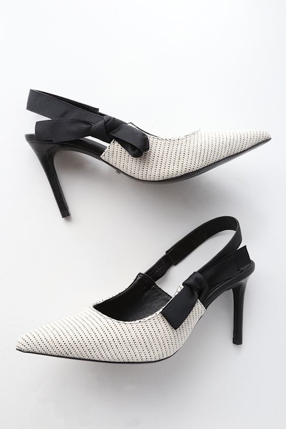 Tony Bianco Evita Black and White Pumps Slingbacks