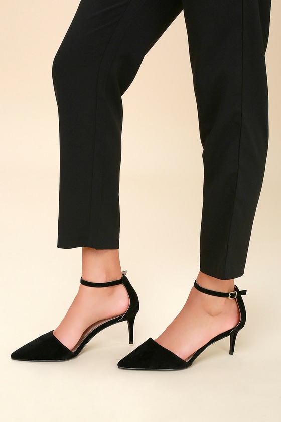 lulus black suede ankle strap heels womens