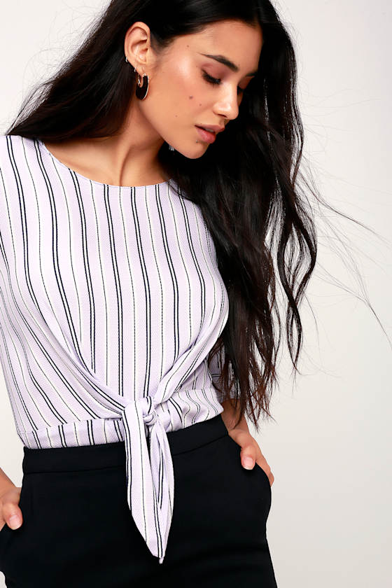 Ashlea Tie Front Top - Periwinkle