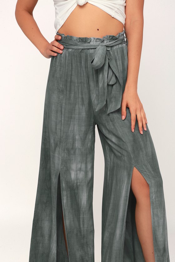 grey wide pants