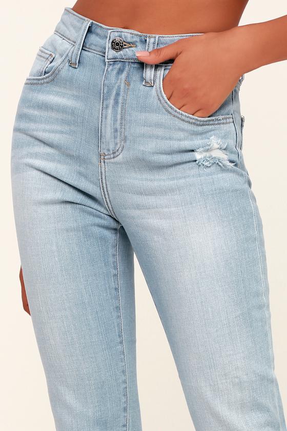 Classic Light Wash Jeans HighWaisted Jeans Girlfriend Jeans