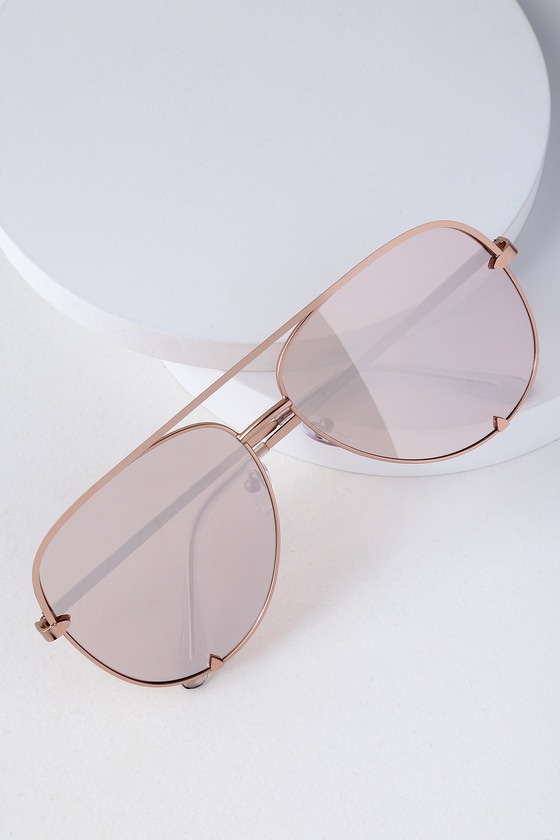 Cool Rose Gold Sunglasses - Rose Gold Mirrored Aviator Sunglasses