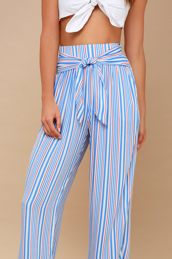 red and white striped pants womens