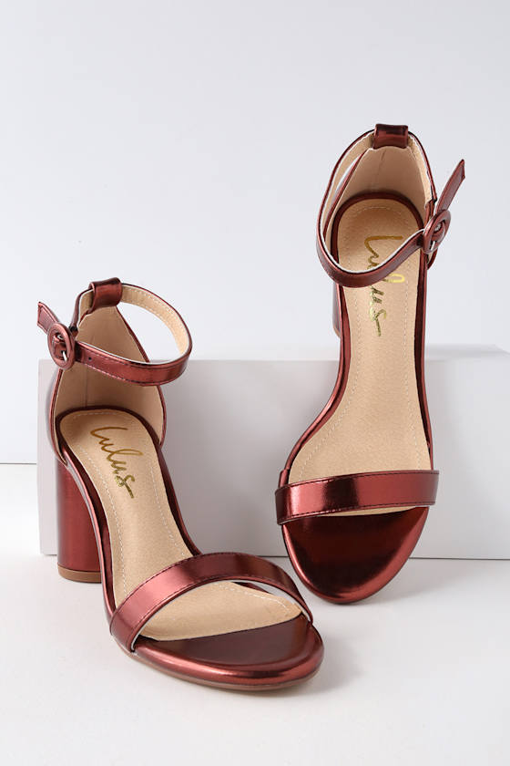 copper strappy heels