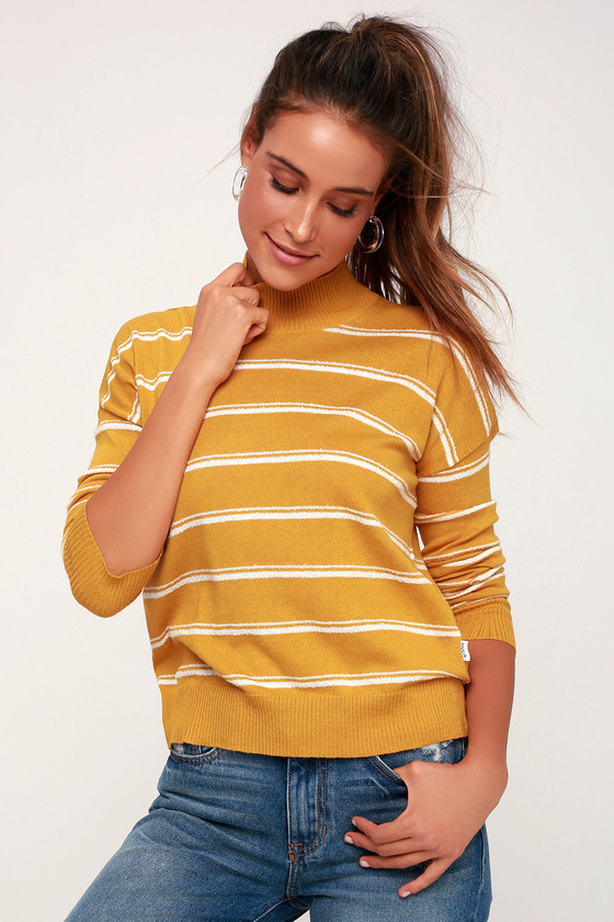 ARMED MUSTARD YELLOW STRIPED SWEATER TOP RVCA