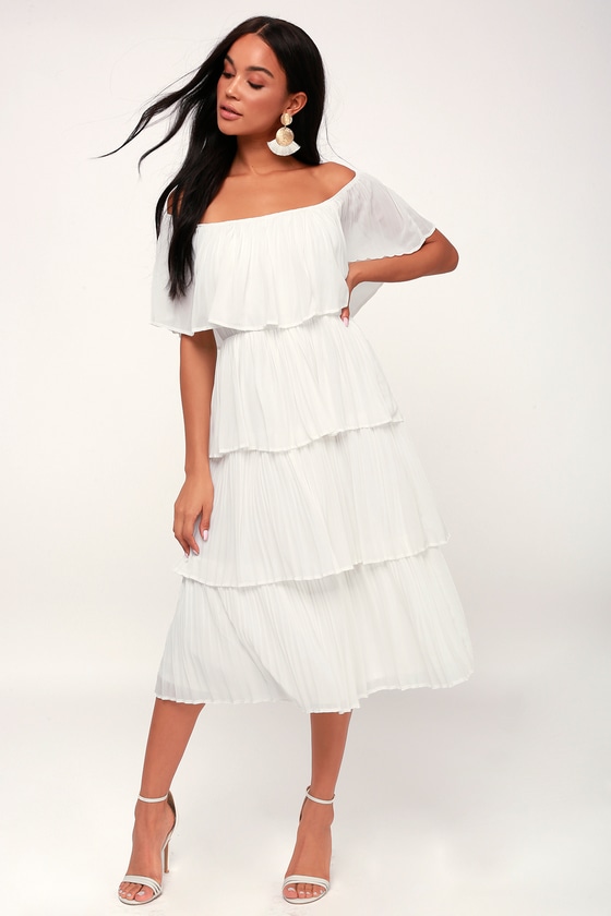 White Ruffle Dress