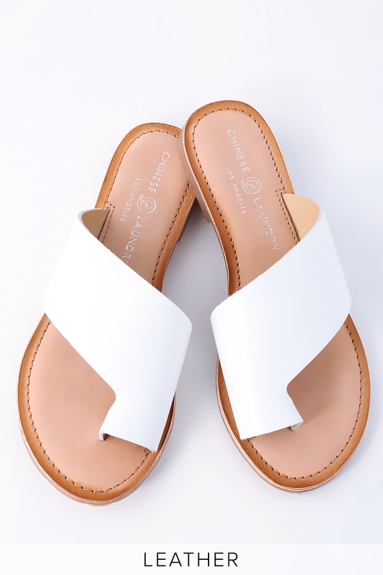 Chinese Laundry Gemmy - White Sandals - White Leather Sandals