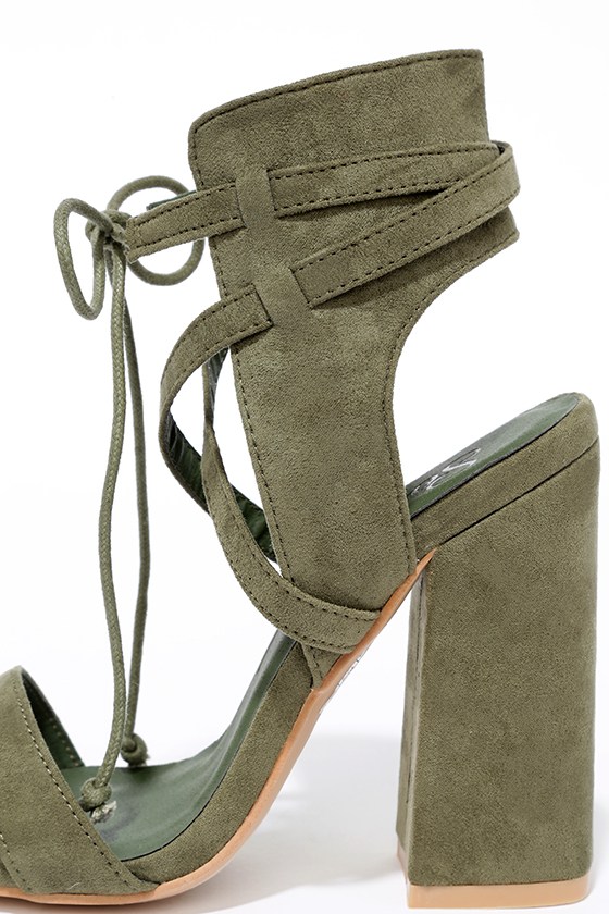 olive high heel shoes