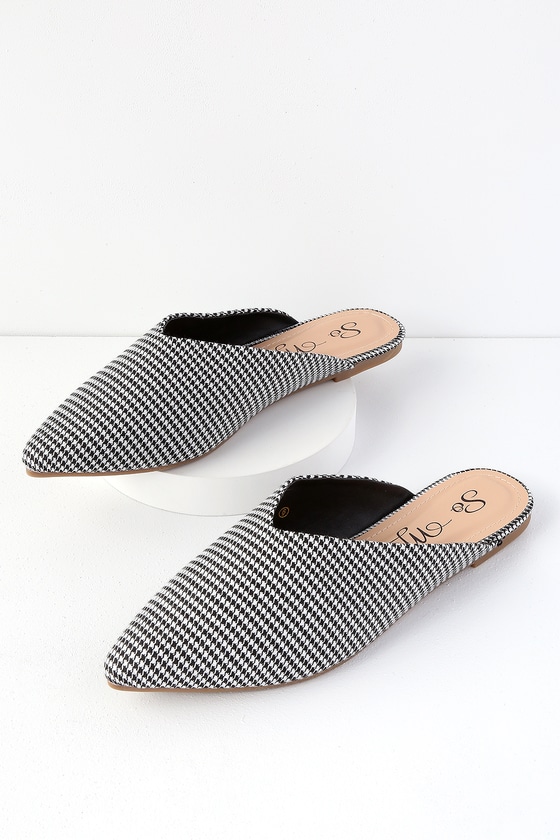 black and white mules shoes