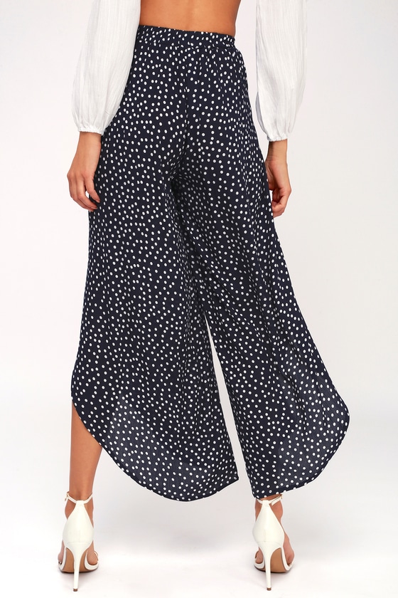 blue polka dot pants