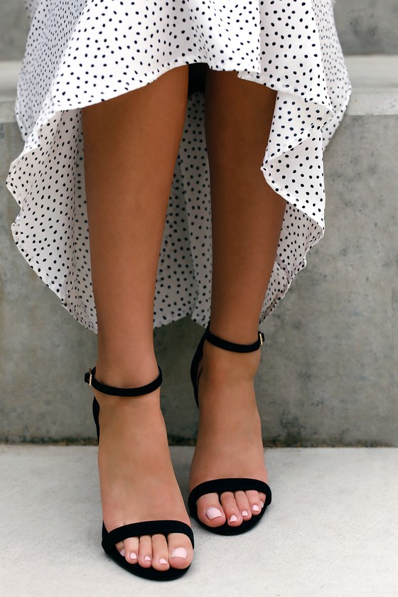 lulus black suede ankle strap heels womens